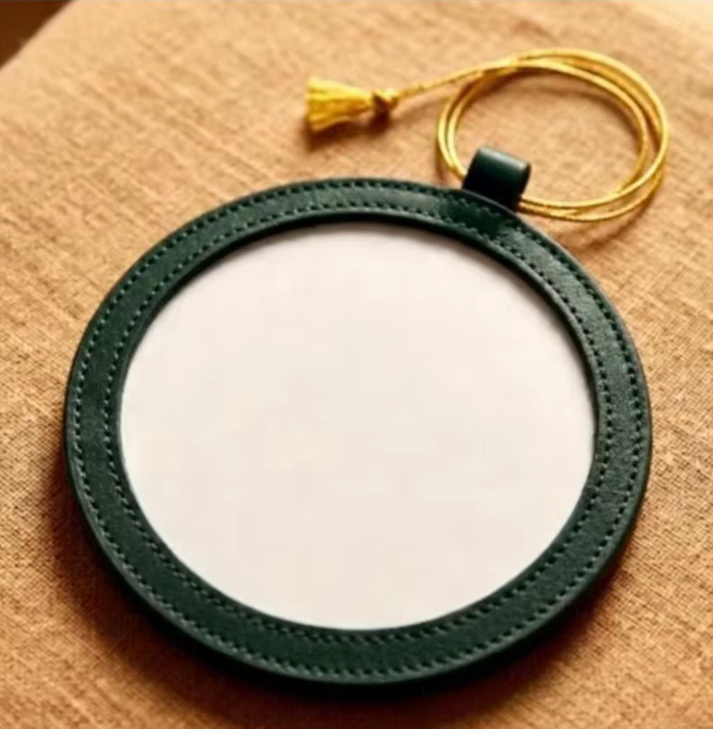 *PRE-ORDER* 4" Faux Leather 1 side Self-Finishing Ornament