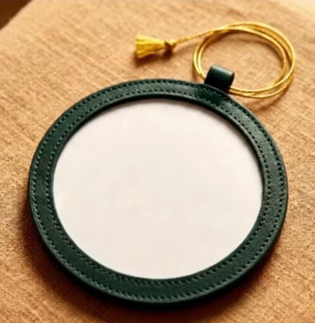 *PRE-ORDER* 4" Faux Leather 1 side Self-Finishing Ornament
